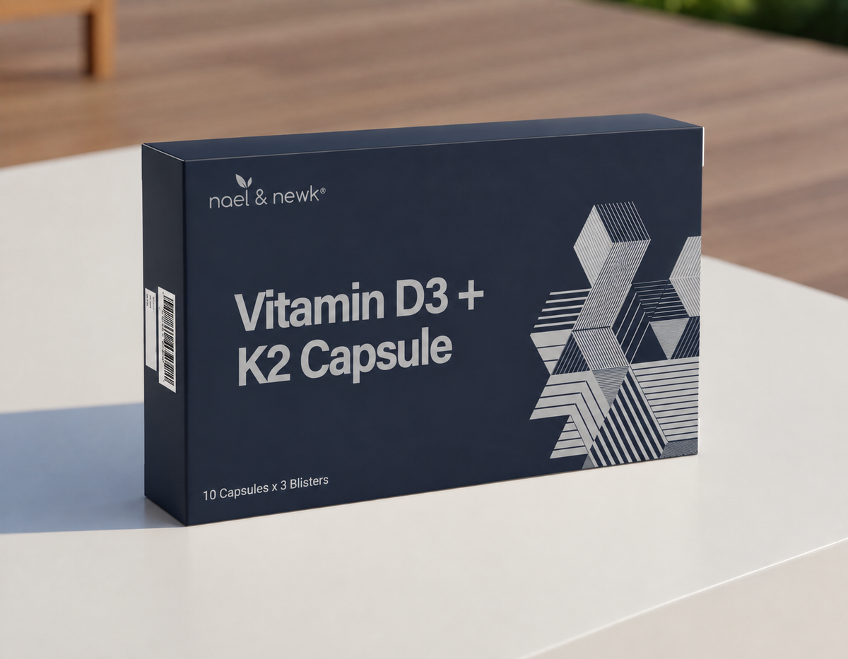 Nael & Newk Vitamin D3 + K2 Capsule (1000 IU + 120 mcg) (3 BLISTER X 10 CAPSULES) | Powered by K2VITAL | Bone, Heart & Exercise Recovery Support | 30 Capsules